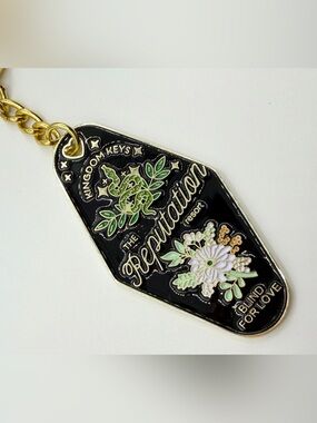 Reputation Inspired Motel Keychain Black Enamel Key Ring T Swift